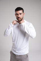 Men's Quarter Zip - White